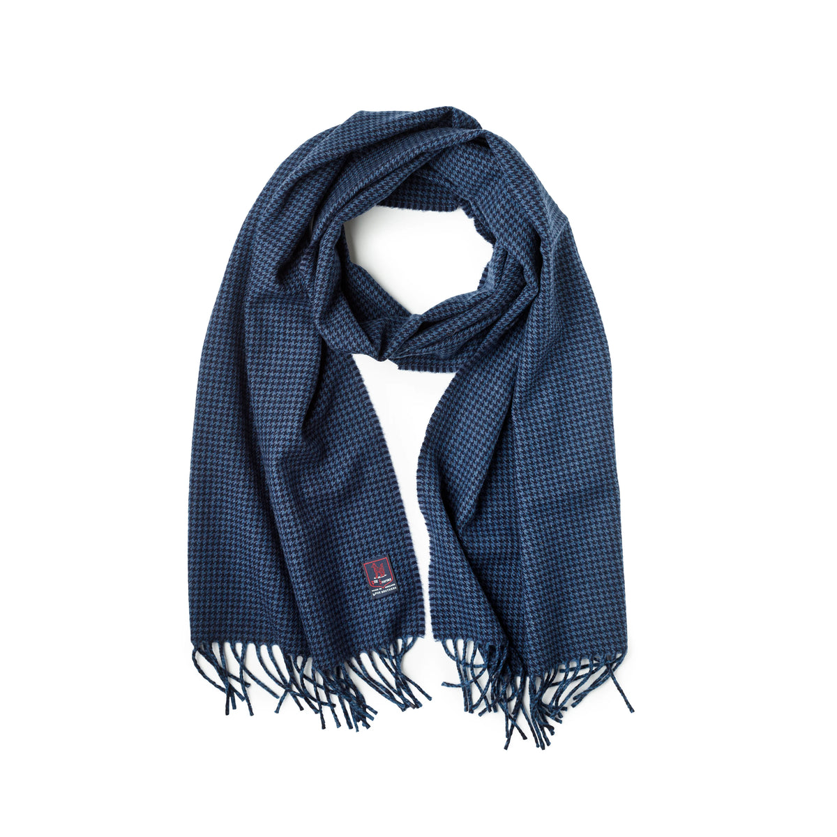 Fox Brothers Merino/Cashmere Navy Houndstooth Scarf – Julian's