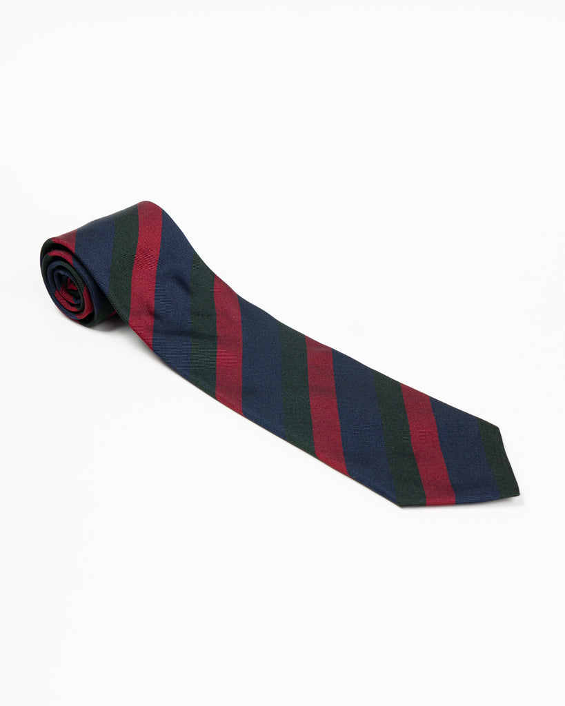 Midnight blue and black regimental motif silk tie set