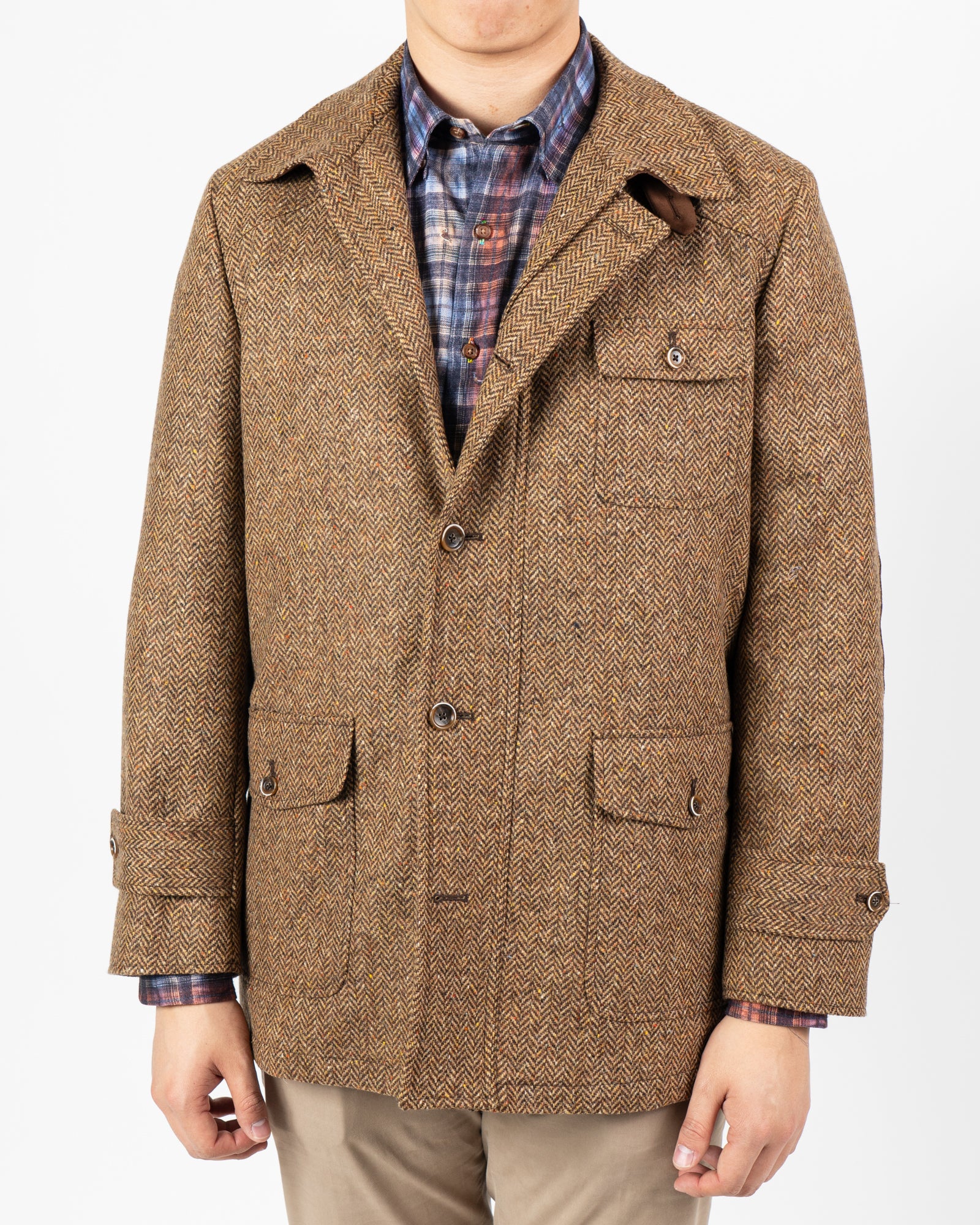 Fashion harris tweed walking coat