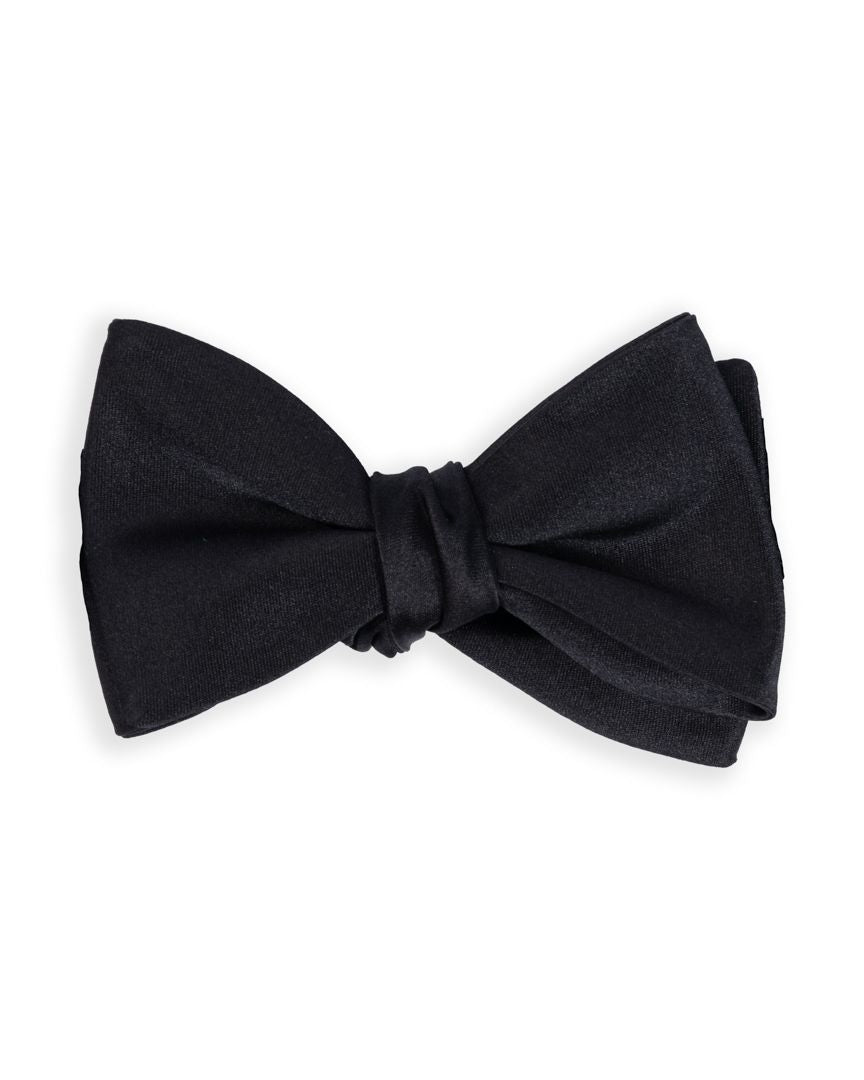 Formal Satin Black Swiss Silk Bowtie – Julian's